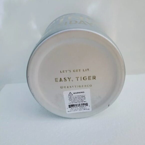 Gold & Silver 'HAPPY F'ING HOLIDAYS' 5.25" X 4.5" Glass Pillar Candle Holder NEW - Picture 2 of 7